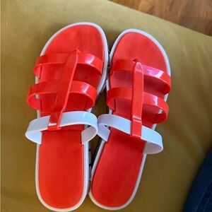 Red and light blue Melissa Strappy Sandals jelly